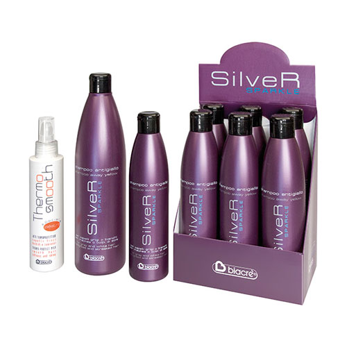 THERMO glat - speciale piastra sølv GNISTRE - shampoo antigiallo - BIACRE